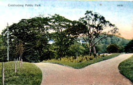 Public Park at entrance by War Memorial circa 1906 - Produced for Peddie & Co., Stationers Cambuslang - Reliabale Series No 181/57